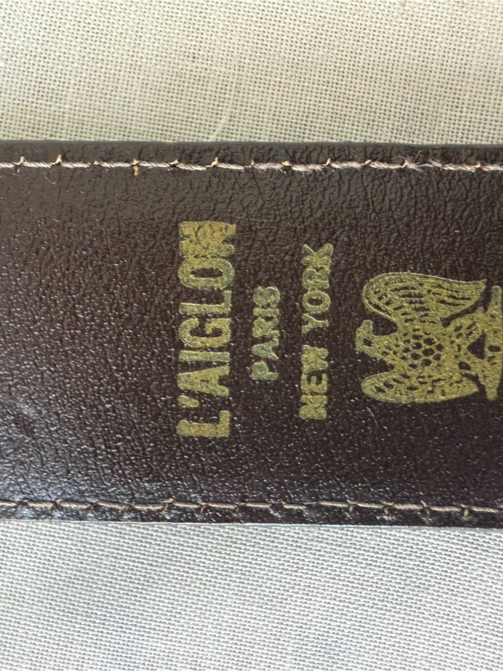 L’Aigle Paris New York Vintage Men’s Brown Leather Dress Belt 38 Fathers Day Gif - Picture 13 of 16